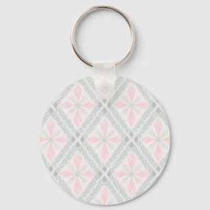 Porte-clés Motif diamant pastel vert et rose