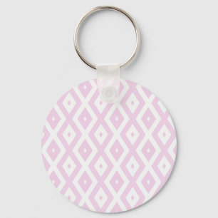Porte-clés Motif diamant rose pâle et blanc