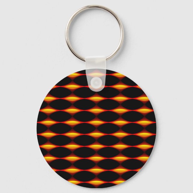 Porte-clés Motif diamant rouge et jaune (Recto)