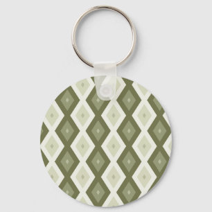 Porte-clés Motif diamant vert olive