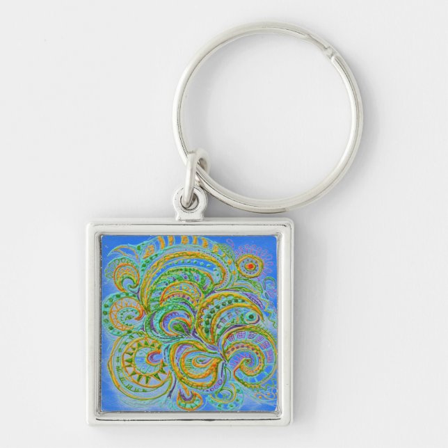 Porte-clés Motif d'Imaginaire d'art populaire (Devant)