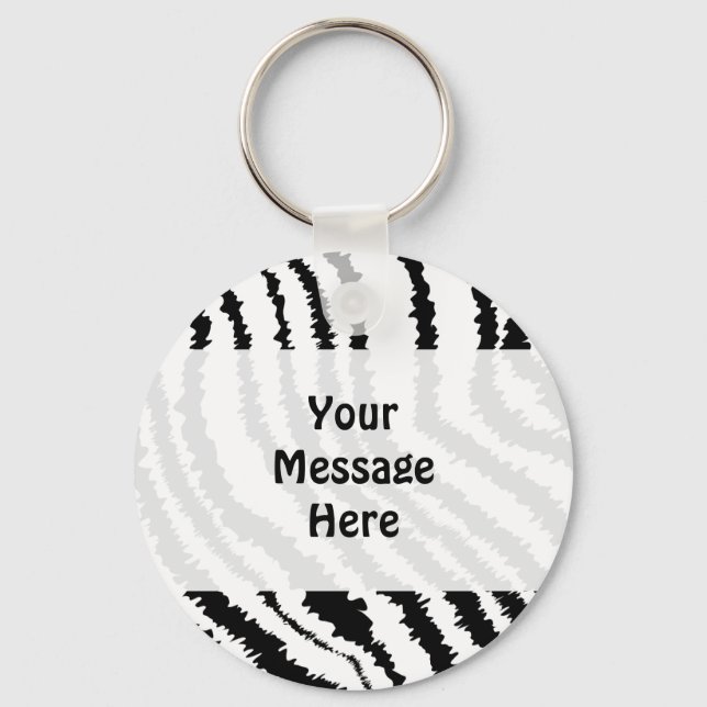 Porte-clés Motif d'impression Black Zebra. (Recto)