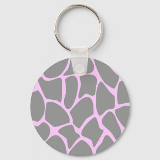 Porte-clés Motif d'impression de girafe en gris.