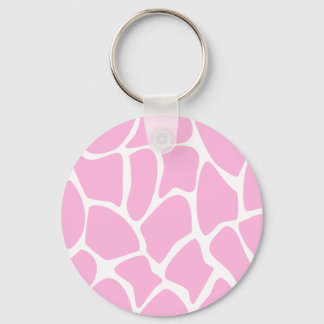 Porte-clés Motif d'impression de girafe en rose de bonbons.