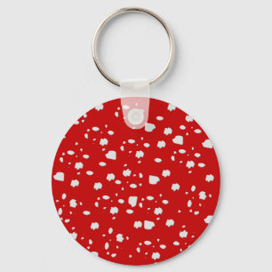 Porte-clés motif dot avec champignon de tabouret rouge
