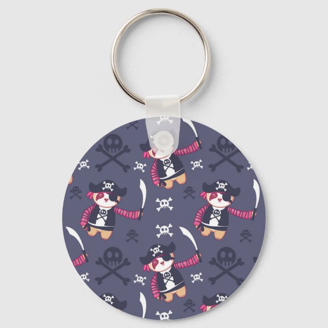 Porte-clés Motif d'ours panda pirate mignon (Recto)