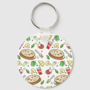 Porte-clés motif drôle vol1 de pizza