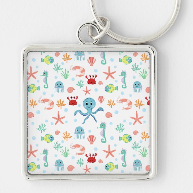 Porte-clés Motif du monde marin (Devant)
