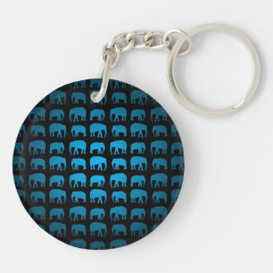 Porte-clés Motif Éléphant Bleu