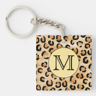 Porte-clés Motif Empreinte de léopard Monogramme personnalisé