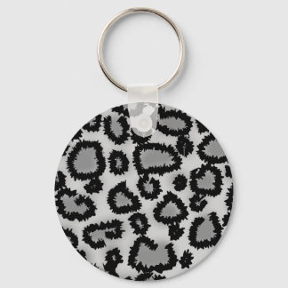 Porte-clés Motif Empreinte de léopard, noir et gris.