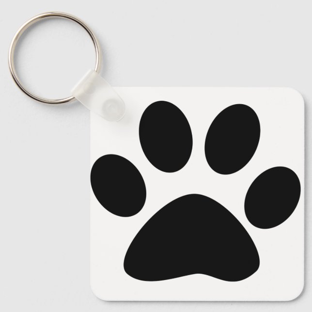 Porte-clés Motif Empreintes de Pattes Cadeau de Maman de Chie (Recto)