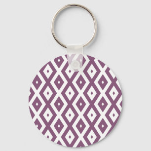 Porte-clés Motif en diamant blanc et mauve
