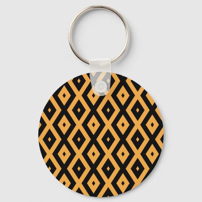 Porte-clés Motif en diamant jaune et noir (Recto)