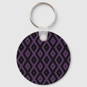 Porte-clés Motif en diamant noir et violet foncé