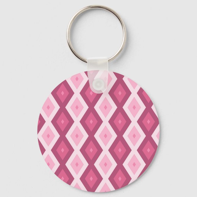 Porte-clés Motif en diamant rose (Recto)