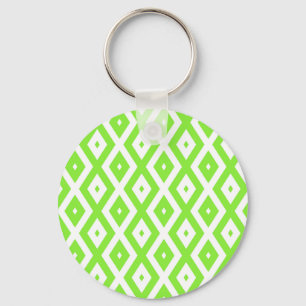Porte-clés Motif en diamant vert et blanc