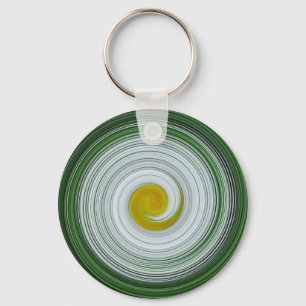 Porte-clés Motif en spirale blanc, jaune, vert
