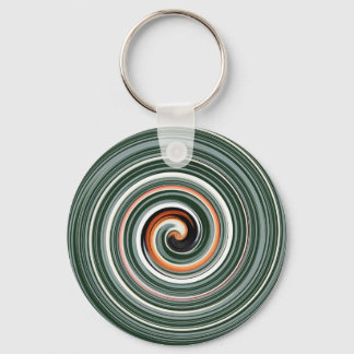 Porte-clés Motif en spirale gris et orange