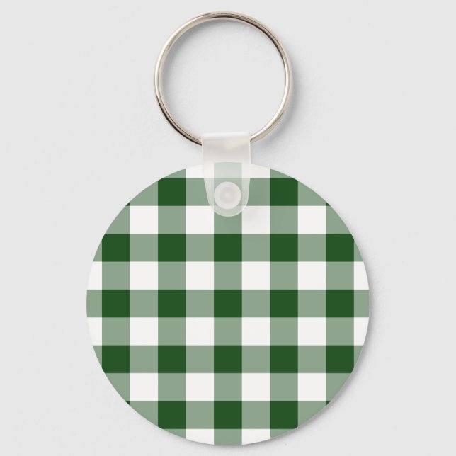 Porte-clés Motif En vichy vert et blanc (Recto)