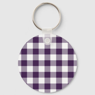 Porte-clés Motif En vichy violet et blanc