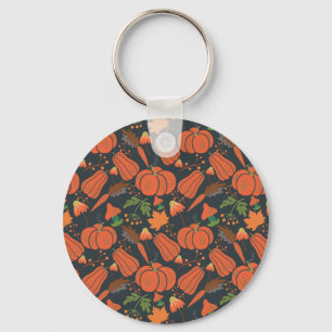 Porte-clés Motif et carottes citrouille rouge sans soudure
