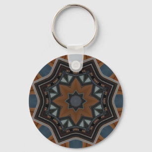 Porte-clés Motif étoile brun kaléidoscope...