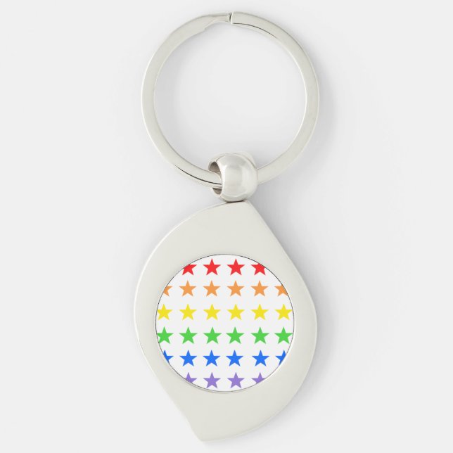 Porte-clés Motif étoilé coloré moderne (Devant)