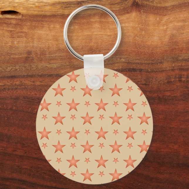 Porte-clés Motif étoilé en terre cuite orange (Recto)
