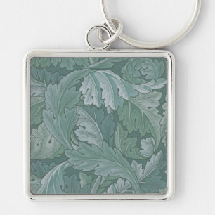 Porte-clés Motif feuille d'acanthe bleu sarcelle de William M