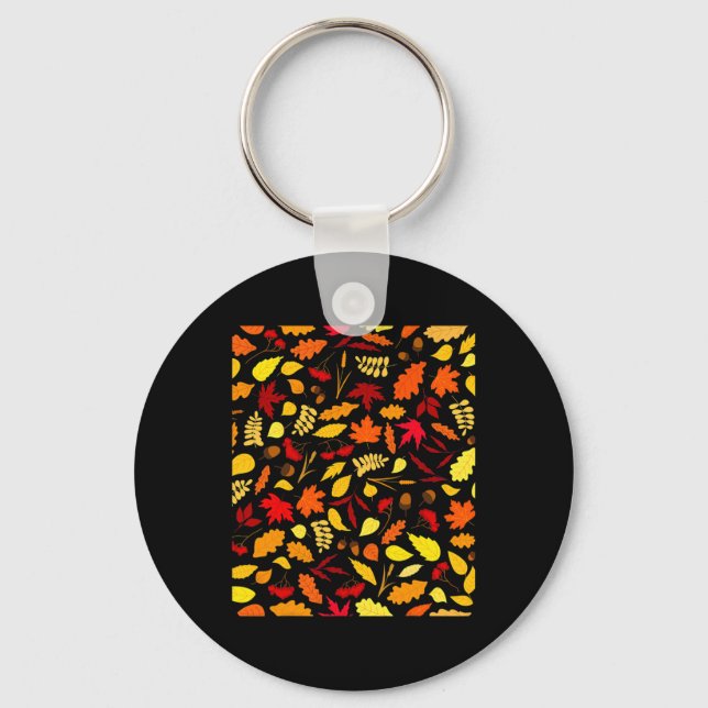 Porte-clés Motif feuille Design Automne Acorns Blé (Recto)