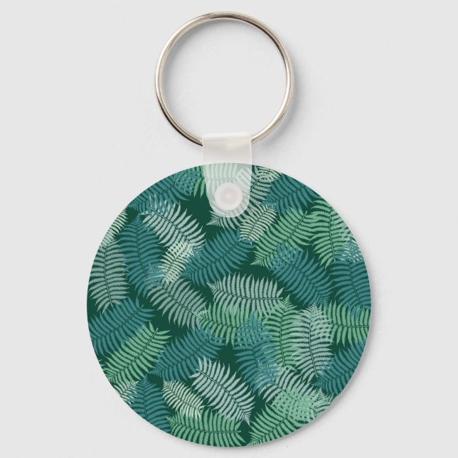 Porte-clés Motif feuille fermier sur vert foncé (Recto)