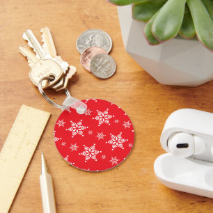Porte-clés Motif Flocon de Neige, Flocons de Neige Blancs, Ne