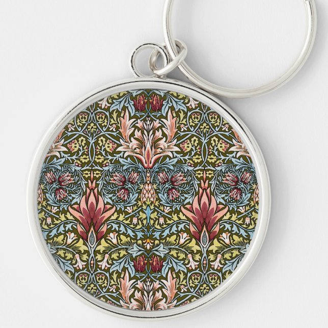 Porte-clés Motif floral à tête de serpent de William Morris (Devant)