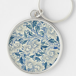Porte-clés Motif Floral bleu Antique Design asiatique