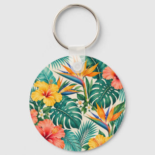 Porte-clés Motif floral botanique Paradis tropical