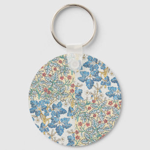 Porte-clés Motif floral de géranium sauvage Art nouveau vinta