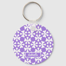Motif floral géométrique moderne lavande et blanc