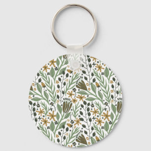 Porte-clés motif floral onirique