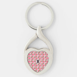 Porte-clés Motif floral personnalisé à l'aquarelle 