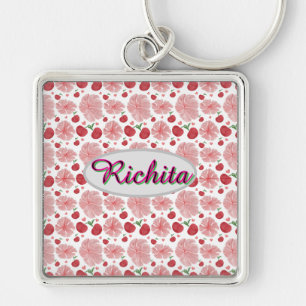 Porte-clés Motif floral personnalisé et sur mesure à l'aquare