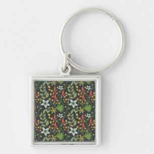 Porte-clés Motif floral sans couture coloré fleurs et feuille
