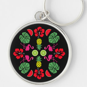 Porte-clés Motif floral tropical fruit