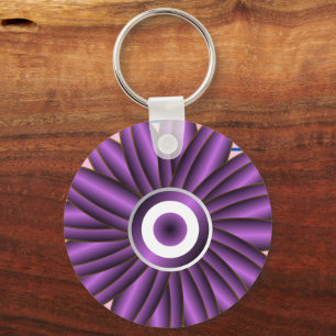 Porte-clés Motif Floral Violet Design Fleur Moderne Abstraite