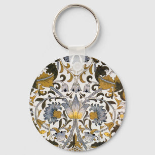 Porte-clés Motif floral William Morris Lodden : bleu or