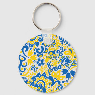 Porte-clés Motif folklorique aux couleurs du drapeau ukrainie