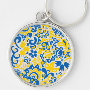 Porte-clés Motif folklorique aux couleurs du drapeau ukrainie