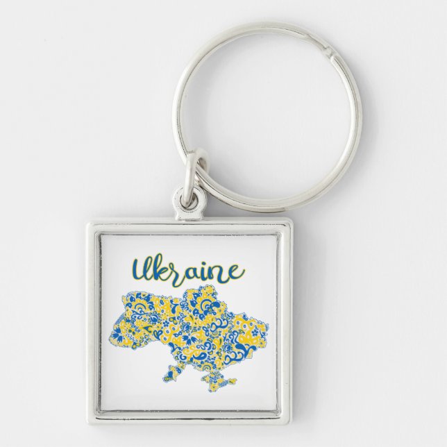 Porte-clés Motif folklorique et typographie ukrainienne (Devant)