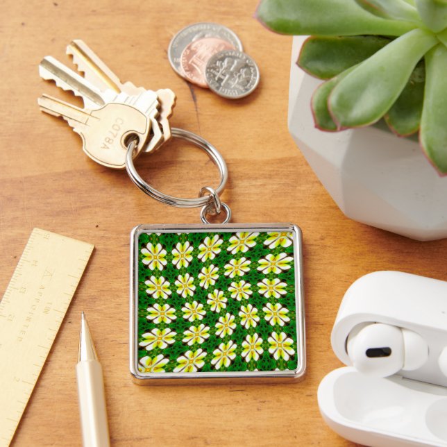 Porte-clés Motif frangipanier jaune (Bureau)