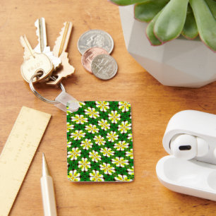 Porte-clés Motif frangipanier jaune